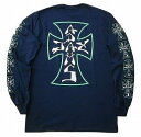 JAY ADAMS ジェイ・アダムス CROSS オリジナル クロス ロングスリーブ ロンT　紺x緑x白 ネイビーxグリーン