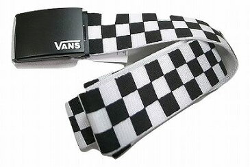 VANS バンズ DEPPSTER 2 WEB BELT クラシックロゴ キャンバス ガチャベルト チェッカー 白x黒