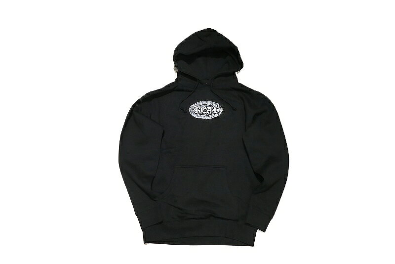 REAL BARBED OVAL リアル バーブド オーバルロゴ PULLOVER HOOD プルオーバーフードスウェット フーディー パーカー BLACK 黒 ブラック