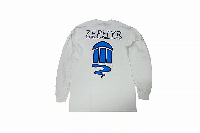Rakuten - ZEPHYR ゼファー COLOR ICON LONG SLEEVE カラーゲッコー ロングスリーブ ロンT WHITE/BLUE 白　ホワイト/ブルー