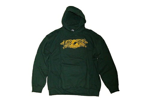 ANTIHERO x THRASHER アンタイヒーロー x スラッシャー コラボ MAG BANNER マグバナー P/O HOOD プルオーバーフードスウェット パーカー FOREST GREEN フォレストグリーン
