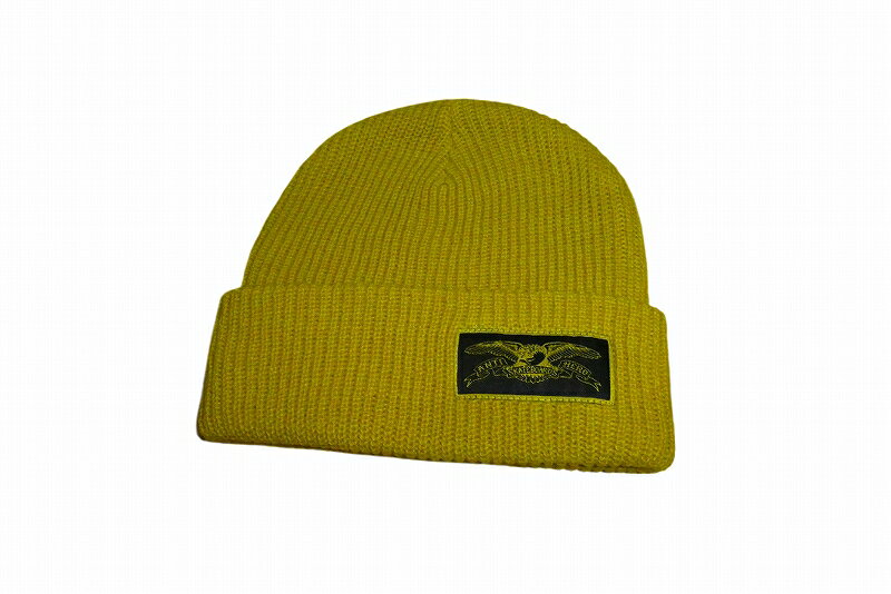 Rakuten - ANTIHERO アンタイヒーロー STOCK EAGLE LAVEL CUFF BEANIE イーグル ラベル カフニット ビーニー YELLOW イエロー
