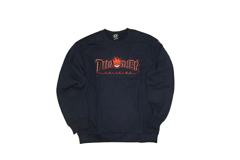 Rakuten - SPITFIRE x THRASHER BIGHEAD OUTLINE CREWNECK SWEAT スラッシャー スピットファイア コラボ クルーネックスウェット NAVY 紺 ネイビー