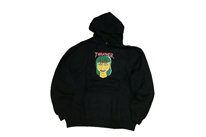 THRASHER TALK SHIT By GONZ HOOD スラッシャー トークシット Mark Gonzales マークゴンザレス　プルオーバーフードスウェット BLACK 黒 ブラック