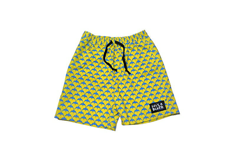 Rakuten - LIFE’S A BEACH ライフズアビーチ BAT SHORTS バット コウモリ 総柄 イージー ショーツ ハーフパンツ YELLOW/TURQUOISE イエロー/ターコイズ