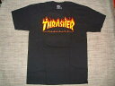 THRASHER スラッシャー US FLAME フレイムロゴ Tシャツ　黒x黄