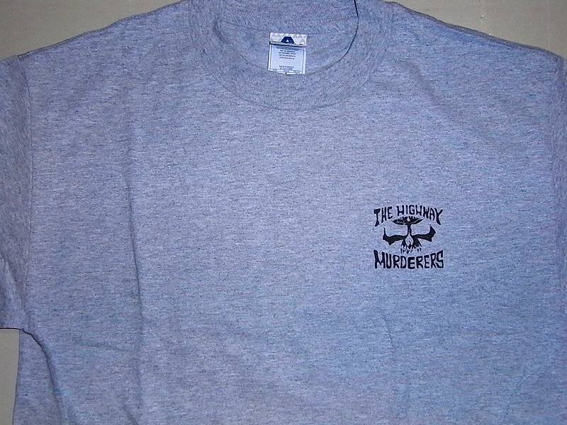 THE HIGHWAY MURDERERS ハイウェイマーダース ロゴ Tシャツ ヘザーグレー　灰x黒