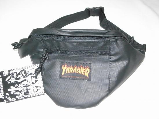 THRASHER スラッシャー FLAME MAG フレイム フレームロゴ POLY900D PUCOAT ウエストポーチ 黒 ブラック