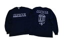 ZEPHYR ゼファー ZPLS＃N1NV バック月光 フロントチームコンペ 大ロゴ LONG SLEEVE ロングスリーブ ロンT NAVY　紺x白　ネイビー