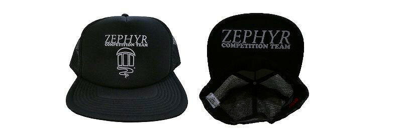 ZEPHYR ゼファー 月光 パネルプリント TRUCKER CAP ポリ メッシュキャップ BLACK 黒 ブラック