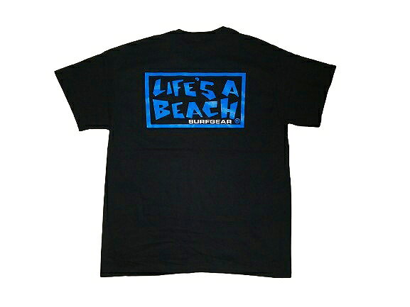 Rakuten - LIFE’S A BEACH ライフズアビーチ LAB ロゴ プリント Tシャツ　BLACK/BLUE 黒xブルー