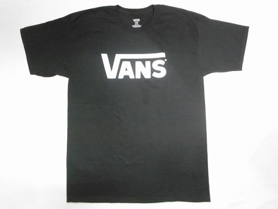 VANS バンズ CLASSIC LOGO クラシックロゴ Tシャツ ブラック 黒x白