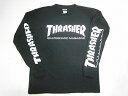 THRASHER スラッシャー MAG マガジンロゴ 袖MAGAZINEロゴプリント ロングスリーブ ロンT 黒 ブラック