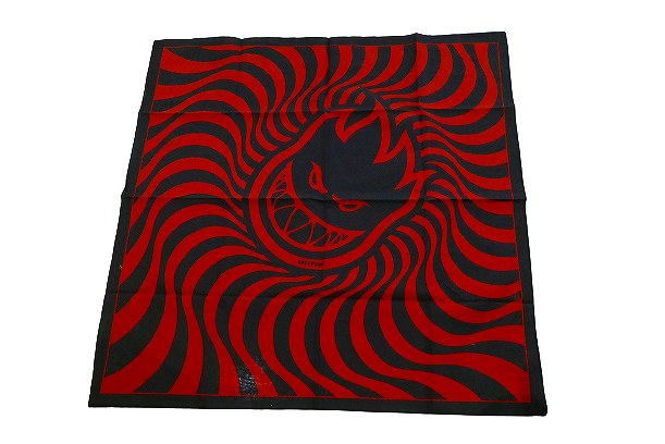 SPITFIRE スピットファイア BIG HEAD SWIRL BANDANA バンダナ BLACK/RED ブラック　黒x赤