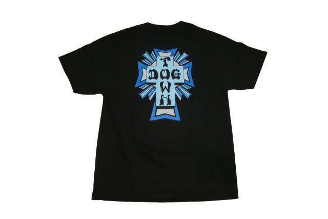DOGTOWN ドッグタウン DTS CROSS LOGO ＃2 定番 カラークロスロゴ Tシャツ BLACK/BLUE ブラック/ブルー 黒x青