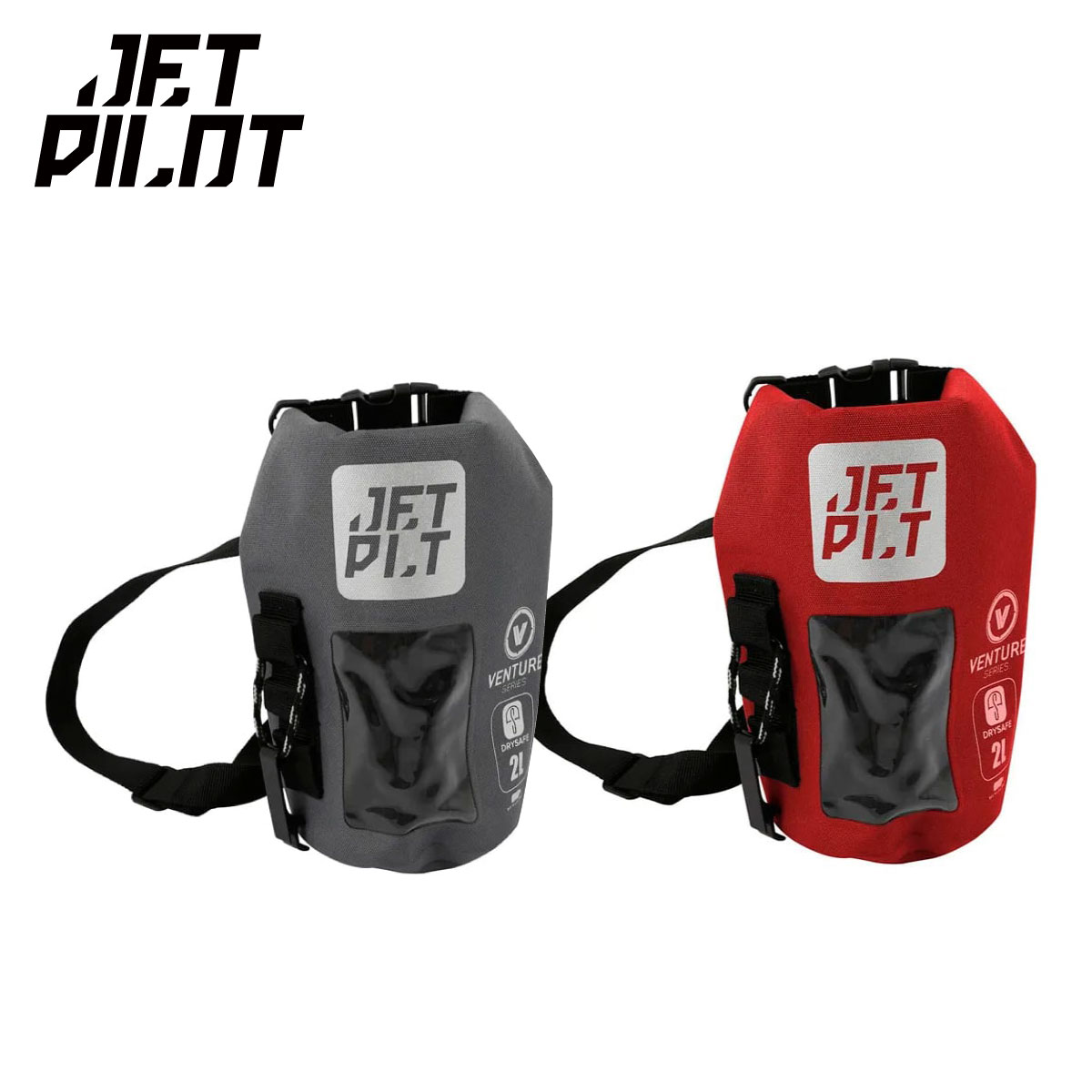 ジェットパイロット JETPILOT 防水バッグベンチャー ドライバッグ 2L 防水 VENTURE DRYSAFEBAG 赤/グレー ACS24909 2025新作