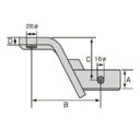 【角スラント型】 スラント型　ロータイプ　スチール製 0209-12 A：50×50mm B：210mm C：50mm D：16mm タイトジャパン用