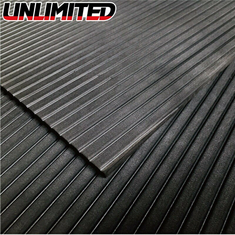 UNLIMITED カットシートタイプ デッキマット ボーダー 89×119cm シールなし 汎用マット 黒 UL024BK