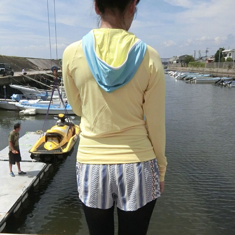 ネコポス送料無料【SALE】レディース ラッシュパーカー フロントファスナー ラッシュガード 女性 ジェットスキー 水上バイク ウエイクボード サーフィン