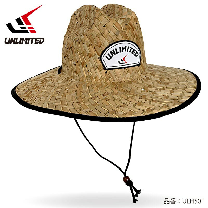 UNLIMITED ストローハット 麦わら帽子 ストラップ あごひも付 アウトドア アンリミテッド ULH501