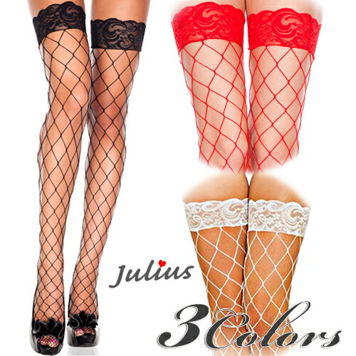 メール便 送料無料■カラー3色 レーストップが嬉しいビッグダイアモンドネットタイハイストッキング/ニーハイ/網タイツ/JML4925【ランジェリー 美脚 サイハ...