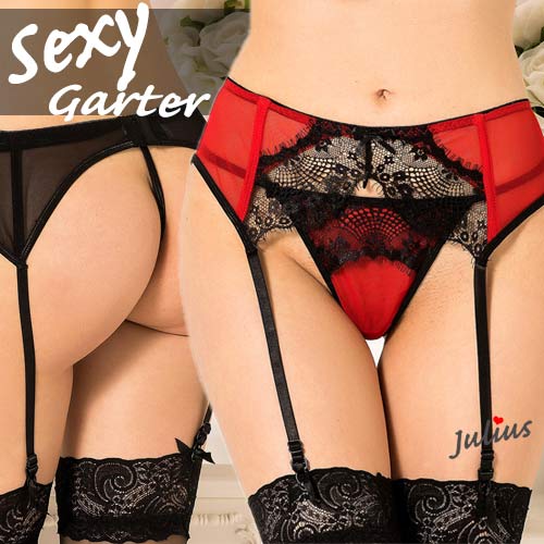 メール便 送料無料■2カラー Tバック付 メッシュレース セクシー ガーターベルト 赤 黒 アジャスター ソフトワイヤー入/hol5132【即日発送 ランジェリ...