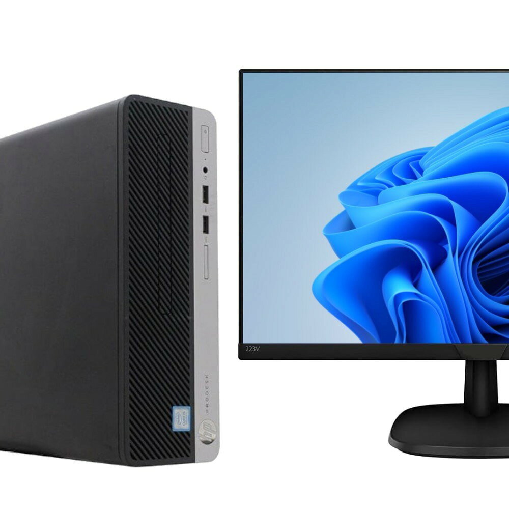 送料無料 2018年モデル HP ProDesk 400 G6 SFF 液晶セット 21.5インチ液晶 PHILIPS 223V7Q Windows11 64bit 第9世代 Core i3 メモリー8GB 高速SSD128GB DVDマルチ 中古デスクトップパソコン 中古 パソコン【30日保証】1242592