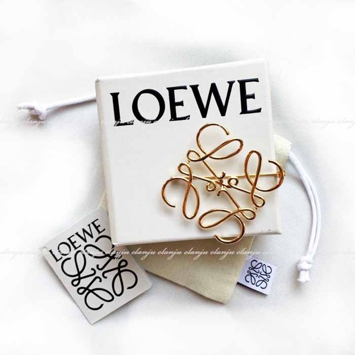 ロエベ LOEWE アナグラム ブローチ Anagram brooch シルバー/ゴールド