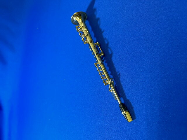 ミニチュア楽器　ソプラノサックス　1/6サイズ 木製リート