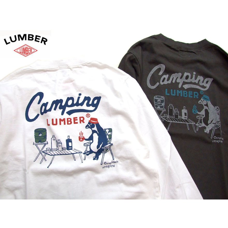 LUMBER ロンT　ペンギン キャンパー 212337　 ランバー tシャツ camping 長袖Tシャツ lumber 男女兼用 ロンT