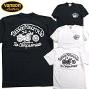 vanson tシャツ 2023 バンソン ハーレーtシャツ 半袖Tシャツ Motorcycle74 882V070 メンズtシャツ コットン プリント 半t 人気の定番柄