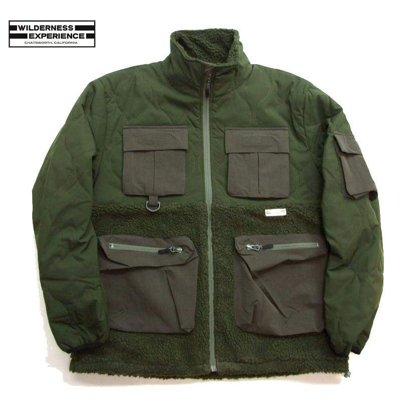 ボアジャケット 832304 アウトドア派必見 ウェーブキルティングとボアジャケット 多ポケット メンズボアジャケット 防寒ジャケット WILDERNESS EXPERIENCE