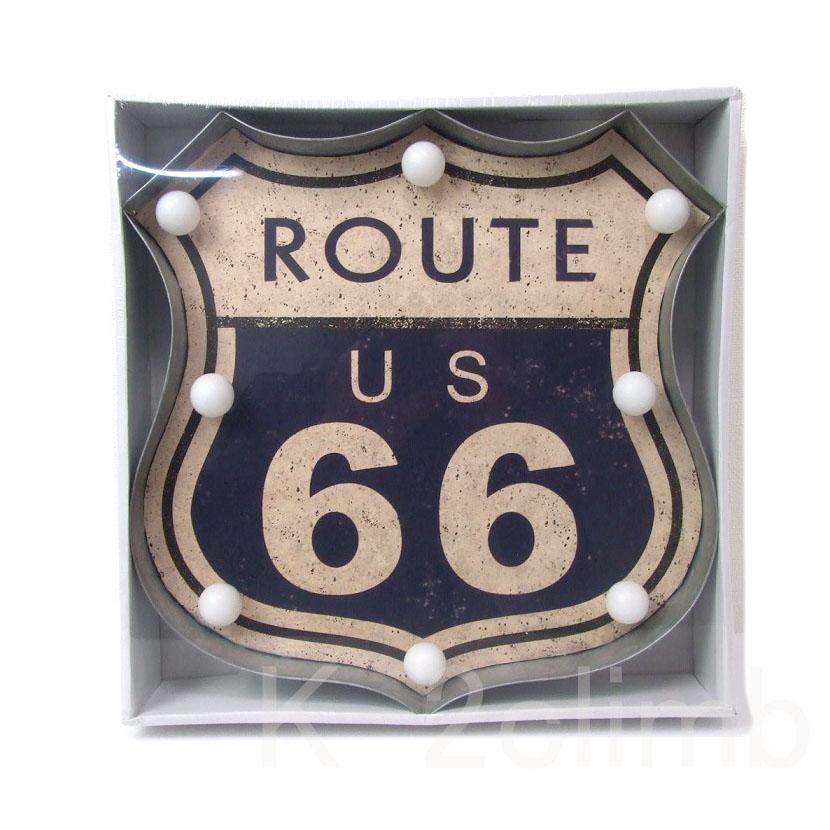 光るサインボード アメリカンクラシック LED Sign ROUTE US 66 アメリカン雑貨 壁掛けタイプ　24-315-66