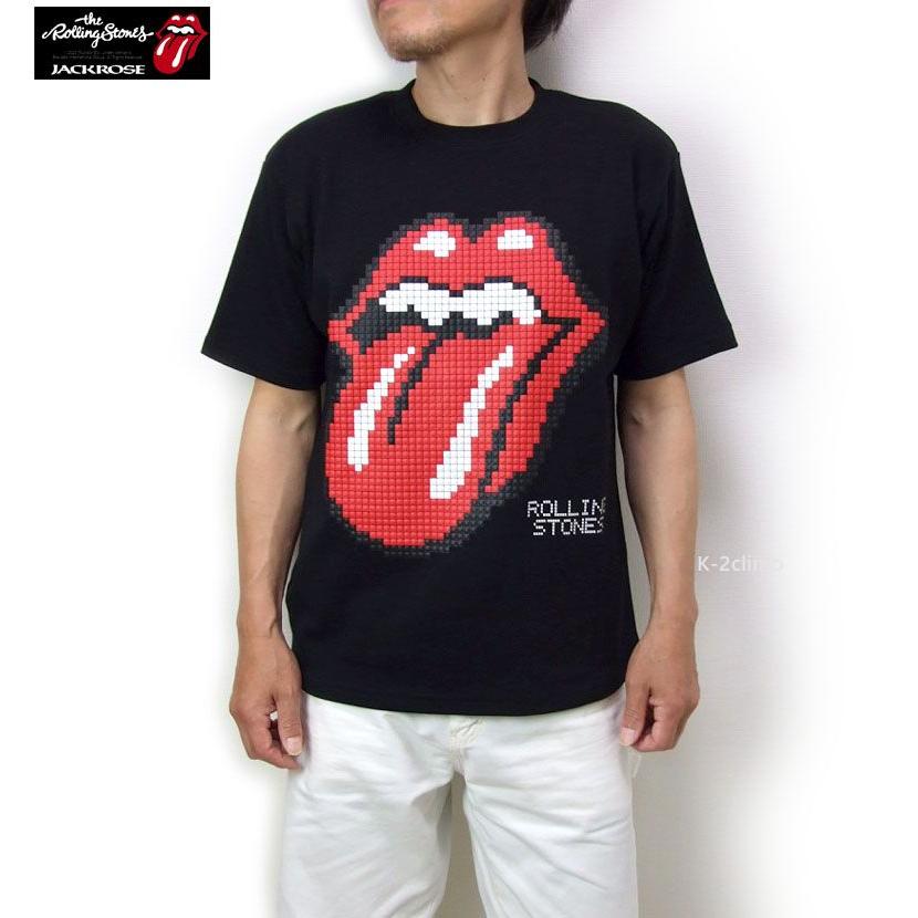 ローリングストーンズ Tシャツ 523564 ブロックラバー THE ROLLING STONES×JACKROSE メンズt カットソー ロック バンド コラボTシャツ