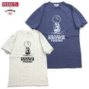 LUMBER 半袖Tシャツ ランバー×ピーナッツ チャーリーブラウン カットソー カジュアル アメカジ SNOOPY-PRINT ×ランバープリントTシャツ 231615