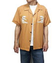 スーベニアシャツ HOUSTON アラスカ 白くま メンズ アロハシャツ 襟付き半袖シャツ 41072 ALASUKA シロクマ ヴィンテージスカジャンの柄をイメージ