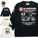 カミナリモータース ロングTシャツ SR40 カミナリ 雷 KMLT-228 メンズロンt 長袖Tシャツ エフ商会 昭和の名車 旧車 単車 バイク レトロカー カットソー