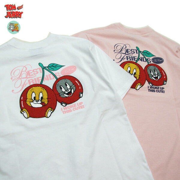 Character - トムとジェリー さくらんぼ Tシャツ 半袖 tシャツ SEQUENZ シークエンス 半袖t 26570903 チェリーサガラ刺しゅう