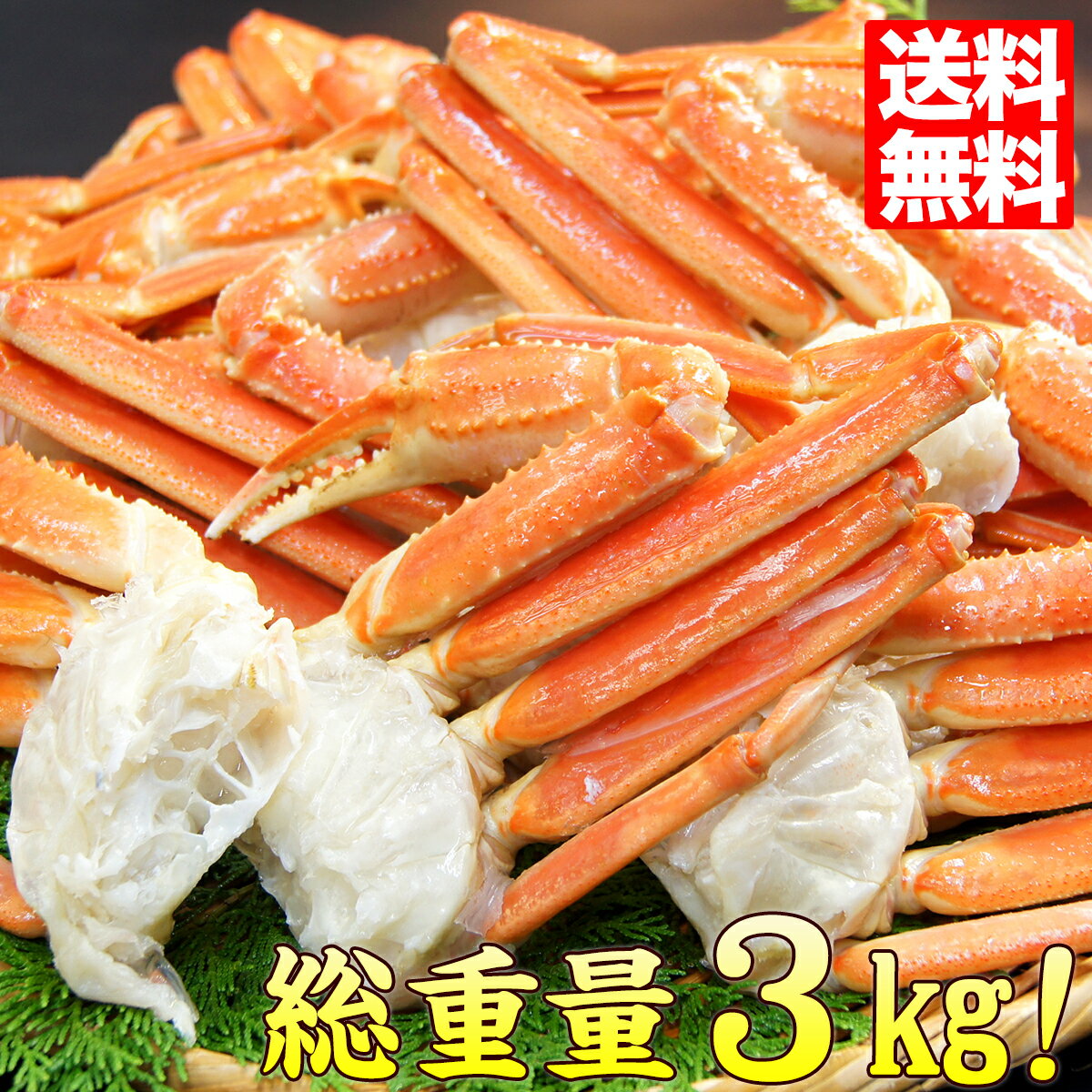 ズワイガニ ＼ポイント2倍!／ ずわい蟹 ボイル 総重量3kg 2Lサイズ 約9～13肩入り 送料無料 最安値に挑戦 ずわいがに ズワイガニ かに鍋 人気 蟹 海産物 kani カニ鍋 自宅用 お取り寄せグルメ 海鮮 鍋 贈答 プレゼント