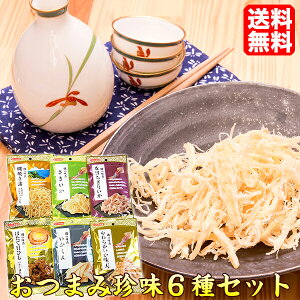 珍味 おつまみ6種セット おやつ 送料無料 さきいか ほたて貝ひも 1000円ポッキリ ネコポス ポスト投函 買い回り ポイント消費