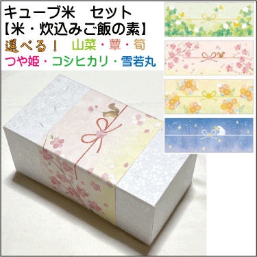 選べる「キューブ型お米2合」と「炊き込みごはんの素2合分」セ