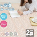 10周年記念SALE! い草風カーペット 2畳 174×174ござ ラグ カーペット 江戸間 洗える PP素材 かわいい くすみカラー おしゃれ 畳 和室 洋室...
