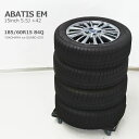 【中古/店舗受け取り限定/配送不可】極美品 ABATIS EM 15インチ スタッドレス付きタイヤホイール4本セット 185/60R15 5.5J +42 ヨコハマアイスガード 2021年製造