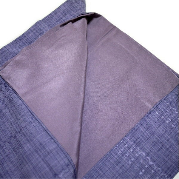 仕立て上がりプレタ着物 正絹紬小紋（袷：フリー：紫色：縦縞柄）三代目市三郎雅生紬會