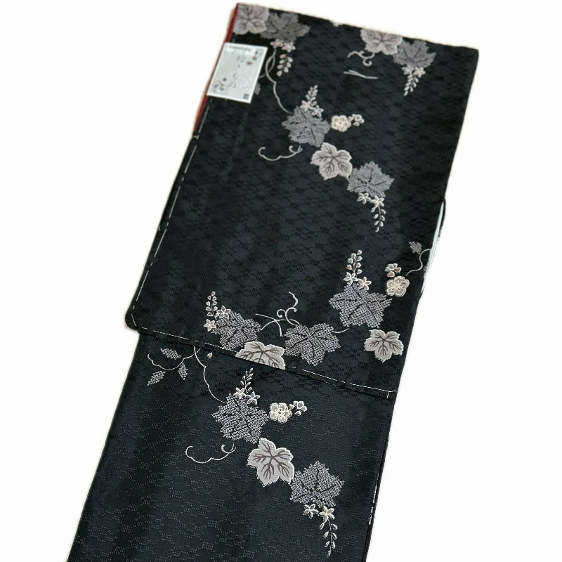 Rakuten - 着物 洗える仕立て上がり小紋 （袷 黒地 花柄 Mサイズ） 日本製生地　着物 女性 レディース 和装 和服 きもの 春 秋 冬 カジュアル 可愛い 普段着