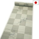浴衣 反物 日本製 高級紅梅織り 綿麻(アイボリー うさぎ柄)レディース 女性 麻混 お祭り 花火 涼しい