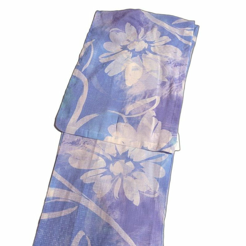 Striped - 【お得なクーポン配布中】浴衣 キラキラ光る（ブルー系）シルファ オーガンジー風 上質 上品 大人 浴衣 単品 レディース 女性 和装 デート お祭り 夏祭り 花火