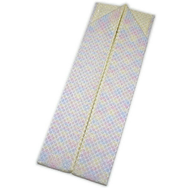 重ね衿 ラメ入り正絹の二重伊達衿（レインボー柄＆イエロー系） 成人式 振袖 卒業式 袴 二尺袖 訪問着 謝恩会 【メール便OK】