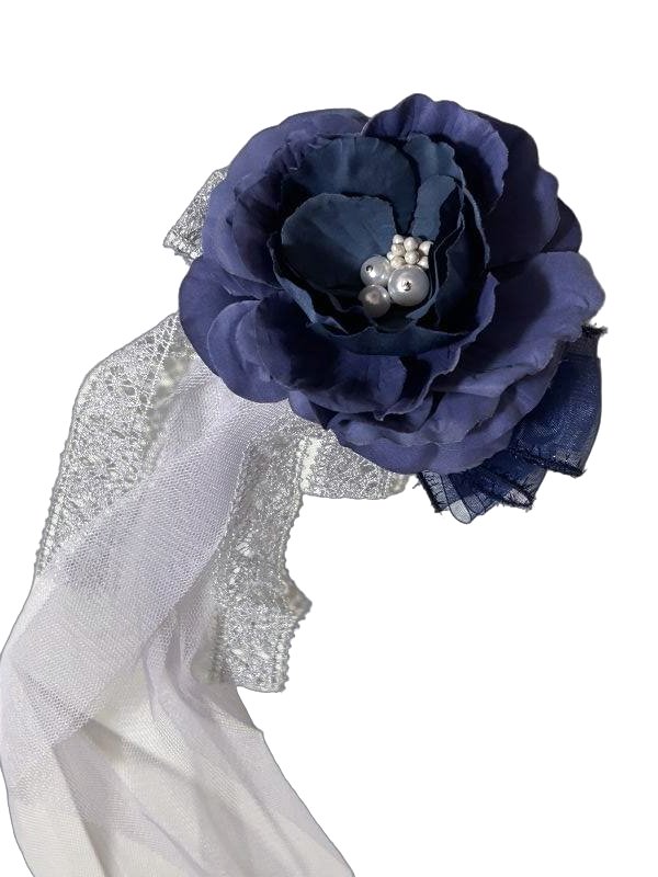 帯飾り髪飾りロングチュールレース浴...