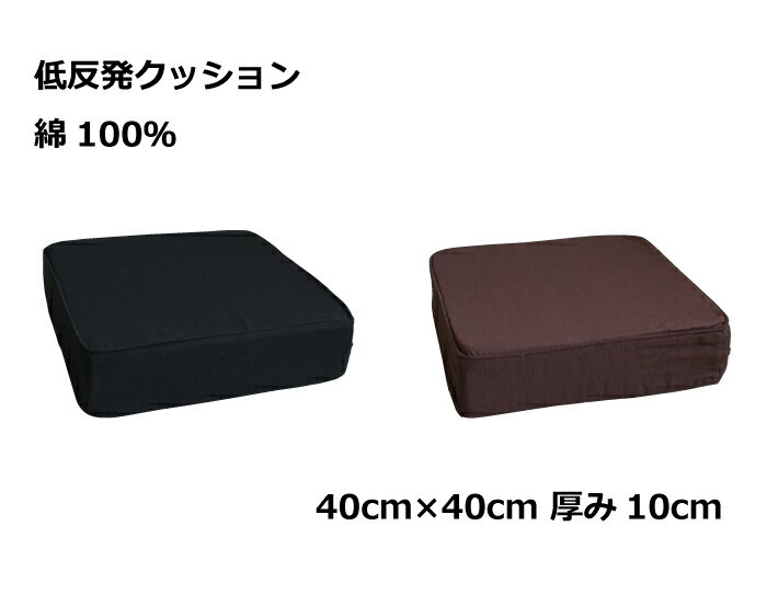 低反発クッション 40cm角 10cm厚 綿100